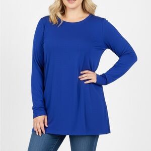 251 - True Royal Blue Long Sleeve Top‎ Undershirt